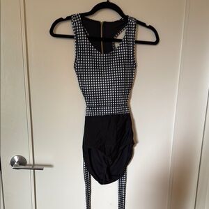 Albion Stylish Black and White Checkered Swimsuit